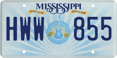 MS license plate HWW855