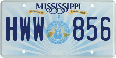 MS license plate HWW856