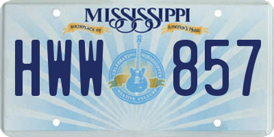 MS license plate HWW857