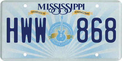 MS license plate HWW868