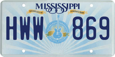 MS license plate HWW869