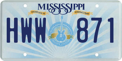 MS license plate HWW871