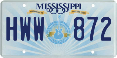 MS license plate HWW872
