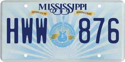 MS license plate HWW876