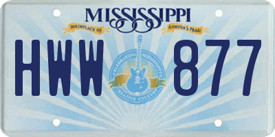 MS license plate HWW877