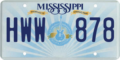 MS license plate HWW878
