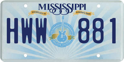 MS license plate HWW881