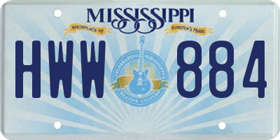 MS license plate HWW884