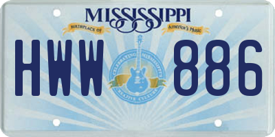 MS license plate HWW886