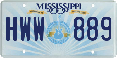 MS license plate HWW889