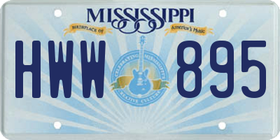 MS license plate HWW895