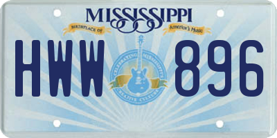 MS license plate HWW896