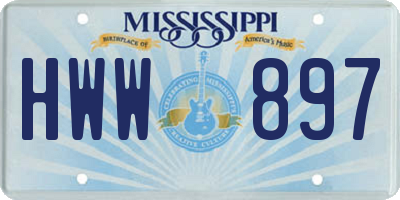 MS license plate HWW897