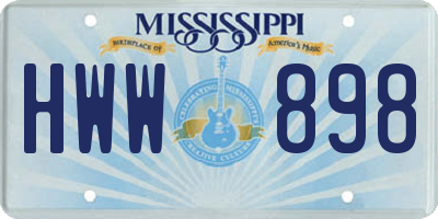 MS license plate HWW898