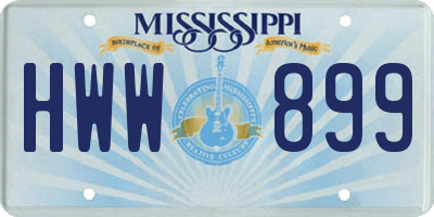 MS license plate HWW899