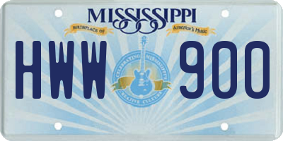 MS license plate HWW900