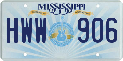 MS license plate HWW906