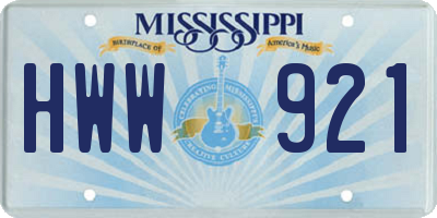 MS license plate HWW921