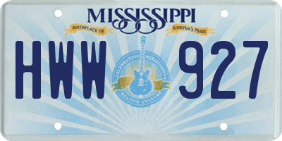 MS license plate HWW927