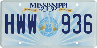 MS license plate HWW936