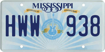 MS license plate HWW938