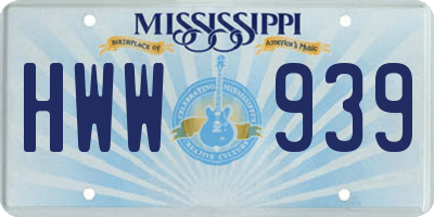 MS license plate HWW939