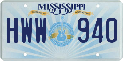 MS license plate HWW940