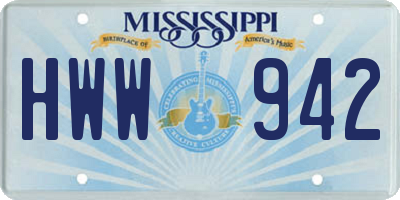MS license plate HWW942