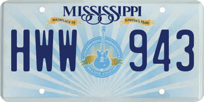 MS license plate HWW943