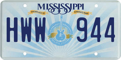 MS license plate HWW944