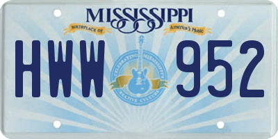MS license plate HWW952