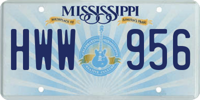 MS license plate HWW956