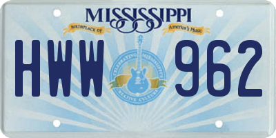 MS license plate HWW962
