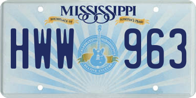 MS license plate HWW963