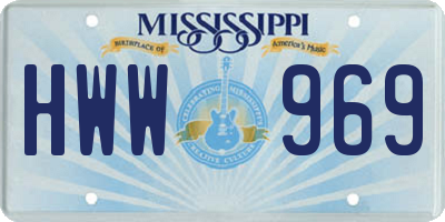 MS license plate HWW969