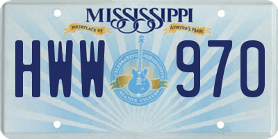 MS license plate HWW970