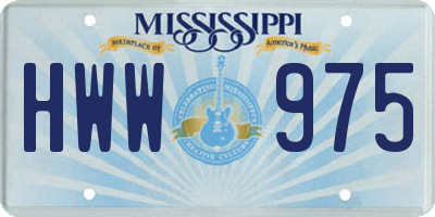 MS license plate HWW975
