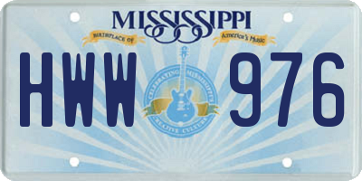 MS license plate HWW976