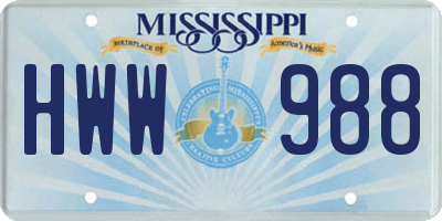 MS license plate HWW988