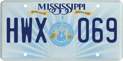 MS license plate HWX069