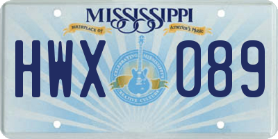 MS license plate HWX089