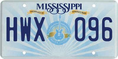 MS license plate HWX096