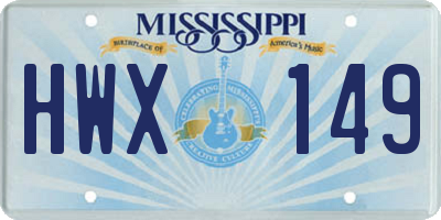 MS license plate HWX149