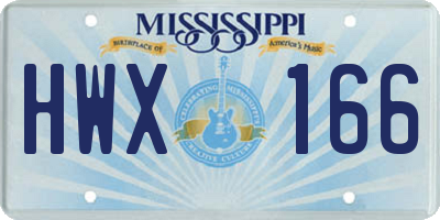 MS license plate HWX166