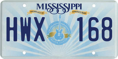 MS license plate HWX168