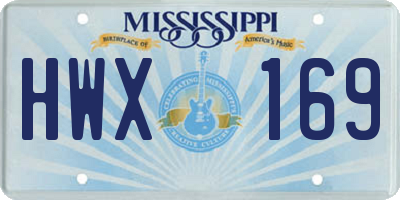 MS license plate HWX169