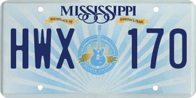 MS license plate HWX170