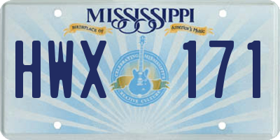 MS license plate HWX171
