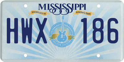 MS license plate HWX186