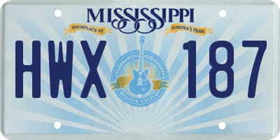 MS license plate HWX187